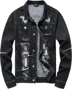 Chaquetas vaqueras informales vintage de diseño personalizado para invierno, ropa de calle transpirable cálida de 100% algodón, moda al por mayor - Product Image 1