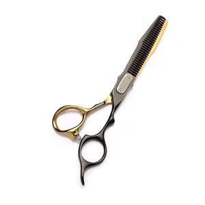 Vente en gros 440C Ciseaux de coiffeur allemands en acier inoxydable couleur or noir outil de beauté amincissant pour la coupe de cheveux - Product Image 2