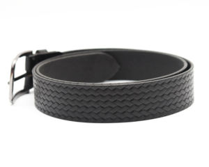Ceinture en cuir noir de haute qualité pour hommes Bracelet en cuir véritable formel avec boucle en métal uni et élégant - Product Image 1
