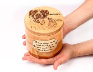 Wood Pet Urn For <b>Ashes</b> <b>Dog</b> Cat <b>Box</b> Personalized Cremation Casket Engraved Bespoke Small Medium Large - Product Image 2