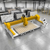 Machine de découpe automatique CNC 4+1 axes pour le marbre et le granit, avec fonctions de coupe à onglet, de profilage et de traitement des bords