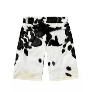 New Style Unique Design <b>Men</b> Cowhide Leather <b>Shorts</b> High Street Style New Solid Color <b>Slim</b> Fit Cowhide Leather <b>Shorts</b> - Product Image 3
