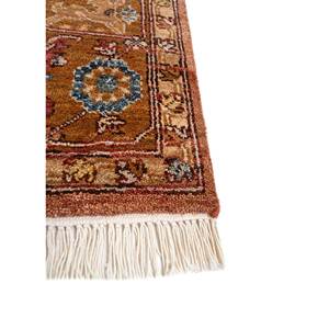 Alfombra de Lana Anudada a Mano Someplace in Time, Patrón de Medallón Rojo y Naranja EA-1504 para Uso Doméstico - Product Image 4