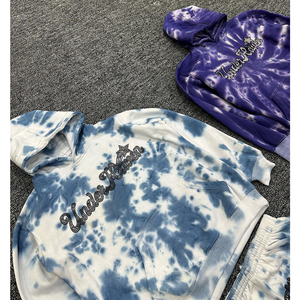Winter Embroidery Patches <b>Zip</b>-Up Cotton Acid Wash Tracksuit Set 100% Polyester Cargo Flared Sweatpants <b>Hoodie</b> Solid Printed - Product Image 6