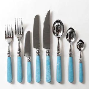Stylish Handle Silver Color Plated Finished Stainless Steel Flatware <b>Dishwasher</b> Safe Cutlery For Home Hotel Use Set Of 8 Pcs - Product Image 1
