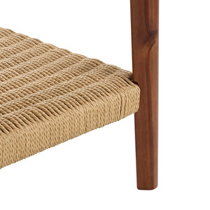 Mesa auxiliar de la colección Calais de 20 pulgadas, madera maciza de acacia, mesa auxiliar moderna de mediados de siglo, estante tejido, muebles cálidos para sala de estar - Product Image 5