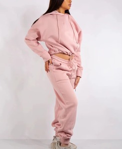 Conjunto de 2 Piezas para Mujer, Talla Grande, Informal, Otoño Invierno, Sólido, Bordado, Transpirable, Top Largo Regular con Capucha y Pantalones de Terciopelo - Product Image 3