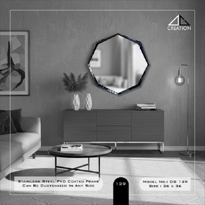 Miroir 3D en acier inoxydable 304 PVD durable, conçu pour ajouter profondeur, brillance et élégance à n'importe quel espace - Product Image 5