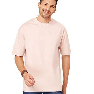 T-shirt à manches courtes coupe ample pour hommes, poids lourd, impression de logo personnalisée, t-shirts surdimensionnés en coton de style décontracté pour hommes - Product Image 1