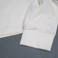 T-shirt imprimé DTG grand format, effet vieilli, en coton gaufré 100%, haute qualité, manches longues