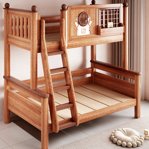 <b>Solid</b> <b>Wood</b> Twin <b>Bunk</b> <b>Bed</b> With Space Theme Design Contemporary Style Multi Functional Kids <b>Bed</b> - Product Image 2