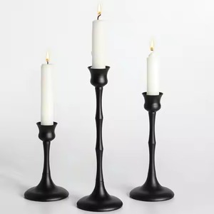 Vintage <b>Black</b> Iron Candle <b>Holders</b> Stand Wedding Home Decor Unique Candle Jar Concrete Table Centrepiece - Product Image 3