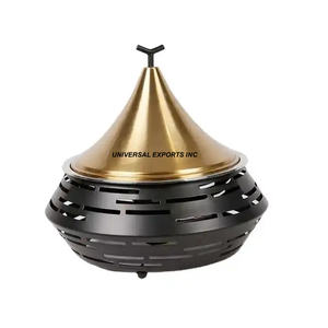 Venta caliente Hotpot de acero inoxidable Calidad superior Cazuela hecha a mano Vajilla de forma redonda Calentador de alimentos de metal de lujo - Product Image 2