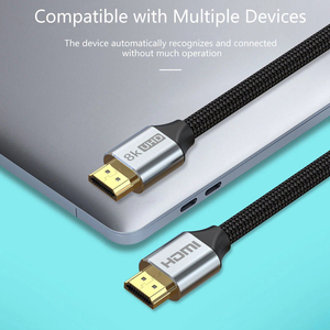 Câble HDMI 8K 2.1 ultra haute vitesse 48 Gbps 10K 8K60 4K120 HDR ARC Ethernet VRR ALLM Câble HDMI tressé en aluminium pour téléviseur 8K Moniteur - Product Image 3