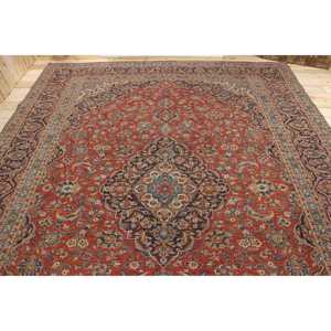 Tapis vintage surdimensionné 9,6x13,1 pieds, tapis turc en laine rouge à motifs floraux - Product Image 3