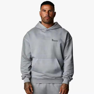 Ensemble de survêtement décontracté pour homme en coton 100% gris pour l'hiver, léger, pour le jogging et la course à pied, motif uni, survêtement écologique - Product Image 4