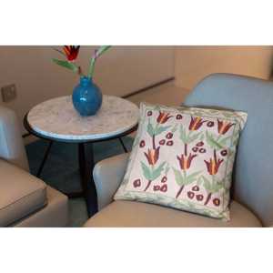 Funda de Cojín Bordada a Mano Suzani de 45 x 45 cm, Elegante Accesorio para Almohada - Product Image 5