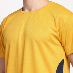 Ensemble T-shirt jaune col en V et short marine pour homme Harry Johnson Production, taille plus, décontracté, sportif, séchage rapide, idéal pour l'été - Product Image 3