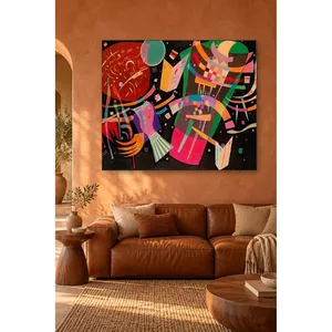 Fida Kandinsky Composition X Formes colorées sur fond noir Impression sur toile - Product Image 5