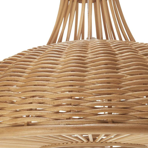 Abat-jour suspendu en rotin naturel côtier et rustique plafonnier dôme tissé à la main pour intérieurs Boho artisanat fait main - Product Image 4
