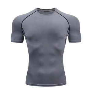Fit RashGuard OEM Sublimation <b>Printed</b> Mma Bjj Rash Guard Compression Shirts for Mens Short Sleeve Rash Guard - Product Image 4