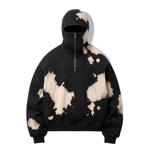 เสื้อฮู้ดดี้ดีไซน์ใหม่ล่าสุดสำหรับฤดูหนาว คอสูง ปิดหน้าแบบนินจา ซิปครึ่งตัว ผ้าฝ้าย 100% ทรงโอเวอร์ไซส์ สำหรับผู้ชาย รับสั่งทำ - Product Image 1