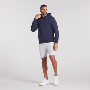 Fournisseurs de sweats à capuche personnalisés 400 g/m² 100 % coton biologique Fabricants de vêtements de luxe Streetwear Sweat à capuche lourd bleu marine foncé - Product Image 4