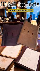 ปกเมนูหนัง PU พิมพ์ลายแบบ Letterpress ทนทาน ส่งเร็ว ปรับแต่งได้ สำหรับร้านกาแฟ บาร์ ร้านอาหาร สไตล์วินเทจ ขนาด A5 - Product Image 4