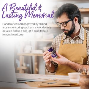 <b>Small</b> Purple Urns for Human Ashes - Angel Keepsake Urn Set of 4 with Black <b>Box</b> and Bag - <b>Small</b> Cremation Urns for Women - Product Image 6