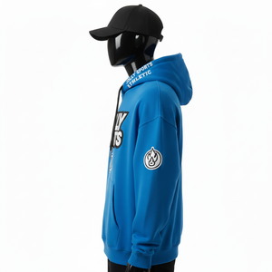 Sweat à capuche pour homme de qualité supérieure, en polaire doux, bleu royal, broderie de logo personnalisée, impression par transfert thermique, style streetwear, sweat à capuche basique - Product Image 2