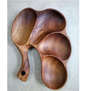 Material de madera de mango de alta calidad personalizado en forma de flor muchos platos servidor bandeja para servir comida plato - Product Image 5