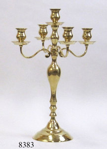 Candelabro de boda de latón moderno, artículo decorativo pulido brillante para decoración del hogar y la boda, diseño elegante - Product Image 3