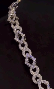 Luxury <b>Iced</b> <b>Out</b> Moissanite <b>Chain</b> with Rhodium Plated Orthodox Hip Hop Jewelry for Gift & Party Occasions VVS Shine - Product Image 6