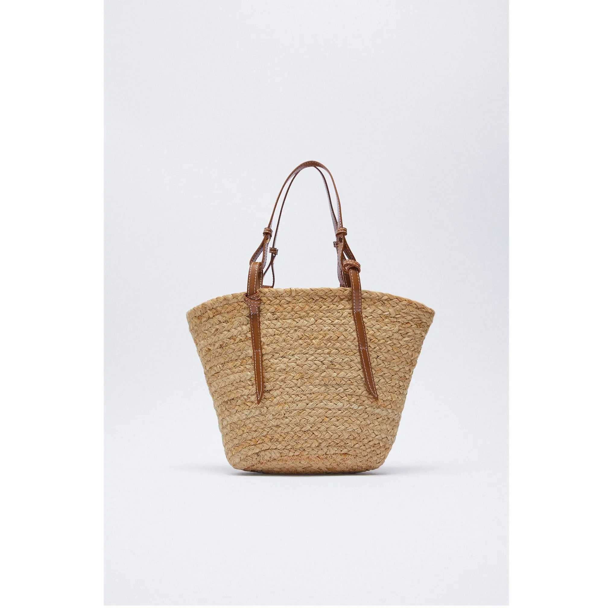 Jute Handbag Basket Jute Bag With Leather Strips Hand Made Jute Bag for Women Buy From Isar International At Lowest Price