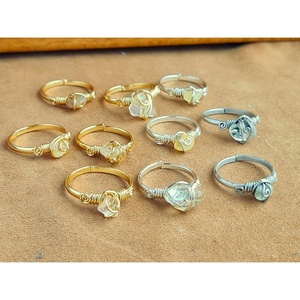 Trendy Gold and Silver Plated Wire Wrapped Heart Design Fashion <b>Rings</b> for Resale - Product Image 1