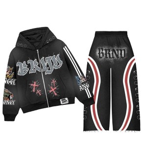 Conjunto Deportivo de Forro Polar para Hombre, Sudadera con Capucha y Pantalones Deportivos Cálidos, Tejido Térmico Suave y Transpirable para Entrenamiento al Aire Libre y Uso Diario Informal - Product Image 1