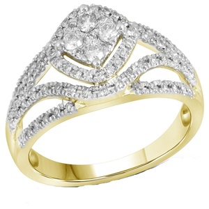 Anillo de compromiso de diamante de moissanita chapado en oro en plata de ley S925, joyería nupcial helada para mujer, regalo de aniversario - Product Image 3