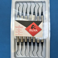 Ruya Instruments chirurgicaux dentaires, Curettes Gracey orthodontiques, Ensemble de 7 pièces en acier inoxydable, pour planification et détartrage manuels des racines parodontales