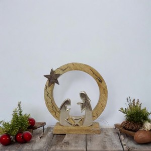 Charmant décor d'arbre de Noël en bois avec renne et bougeoir parfait pour les décorations de maison de vacances - Product Image 5
