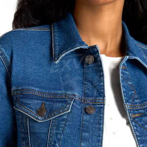 เสื้อแจ็คเก็ตยีนส์ผู้หญิง ผ้าระบายอากาศดี MOQ ต่ำ สีพื้น คุณภาพสูง - Product Image 5