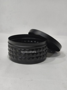 Luxury <b>Black</b> Tabletop Container Handmade Attractive Iron Round Box Storage Box Use for Kitchenware Decorative And Storage - Product Image 5