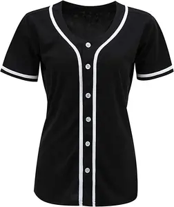 सस्ते शीर्ष गुणवत्ता कस्टम महिलाओं हिप हॉप Hipster बेसबॉल जर्सी महिलाओं बटन नीचे शर्ट सॉफ्टबॉल टीम खेल वर्दी कपड़े