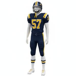 Uniforme de football américain entièrement personnalisé, maillot, pantalon rembourré, short, 100% polyester, séchage rapide, respirant, marquage d'équipe, numéros - Product Image 2