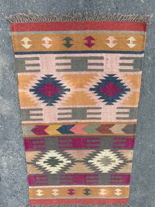 Alfombra Kilim de yute de lana Vintage, alfombra de yute tejida a mano, alfombra Kilim Dhurrie, alfombras de tamaño personalizado, alfombra tradicional india de yute - Product Image 6