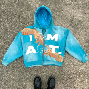 Sudaderas con Capucha y Cierre Completo para Hombre, Tejidas en Algodón 100%, Estampadas con Diseño Personalizado de 500 g/m², Estilo Holgado, Otoñales - Product Image 6