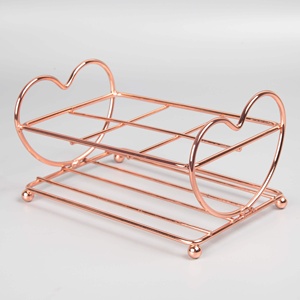 Rose Gold Heart Shape Cabinet <b>Metal</b> Spice <b>Rack</b> Perfect for Organising Gifting Kitchen Hotel and Restaurant Use Heavy Base - Product Image 1