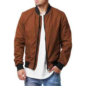 Veste varsity pour homme, coupe ajustée, en toile, col montant, coupe-vent, fermeture éclair, manches longues, vêtements d'extérieur pour l'hiver - Product Image 5