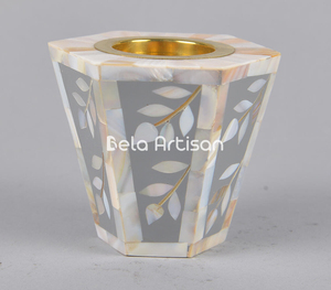 Cylindre en mosaïque noire Brûleur Bakhoor Incrustation de nacre - Product Image 4
