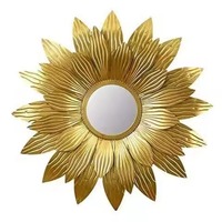 Miroir mural moderne en métal très demandé, design feuille dorée, pour la maison, l'hôtel, la salle de bain, le salon, le couloir, décoration de luxe contemporaine