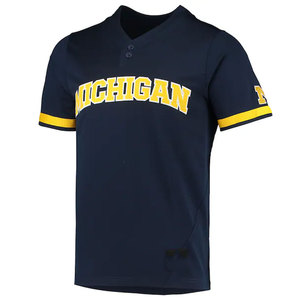 T-shirt de Baseball à deux boutons brodé 100% Polyester sur mesure - Product Image 2